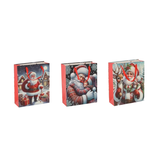 Vánoční dárková taška se Santou 18 × 24 × 8 cm