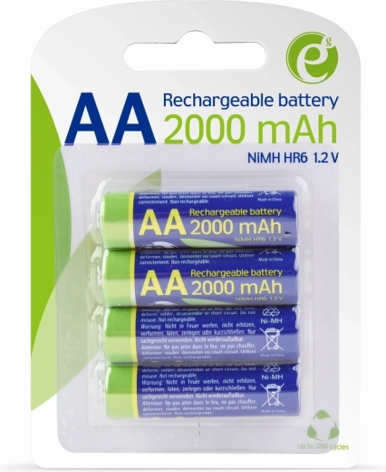 Akumulátory AA NiMH 2000 mAh přednabité – blister 4 ks