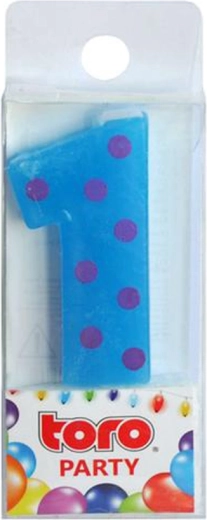 Dortová svíčka číslo 1 TORO, zapichovací 4,5 cm