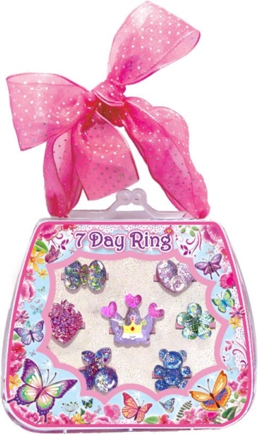 Sada třpytivých prstýnků pro každý den 7 ks