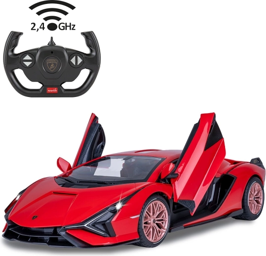 Jamara Lamborghini Sián FKP 37 RC auto 1:14 červené 2,4 GHz s LED a ručně otevíratelnými dveřmi