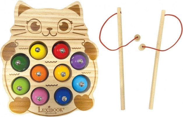 Lexibook dřevěná magnetická hra na rybáře Bio Toys – kočička
