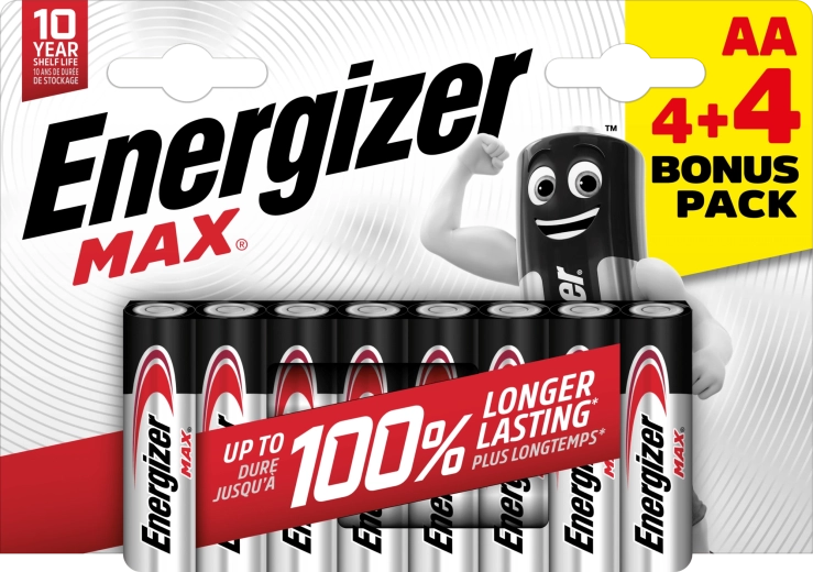 Energizer Max AA alkalické baterie 8 ks