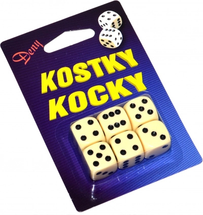 Hrací kostky v krabičce