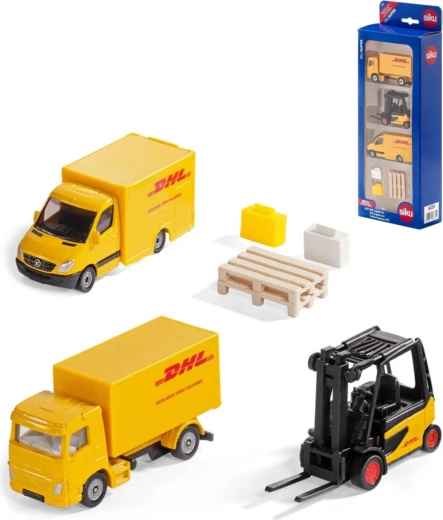 SIKU logistická sada DHL s vozidly a vysokozdvižným vozíkem