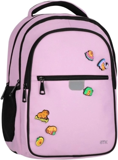 Růžový školní batoh kapybara 24 l