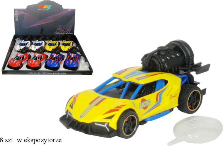 Závodní auto s kouřovým efektem na setrvačník