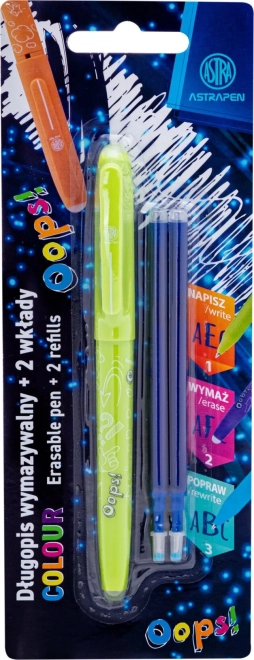Gumovací pero ASTRA OOPS! 0,6 mm s náhradními náplněmi