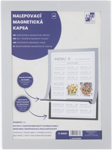 Nalepovací magnetická kapsa A5 se stříbrným okrajem