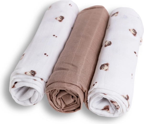 Babymatex bambusové pleny medvídek 70 × 70 cm (3 ks)