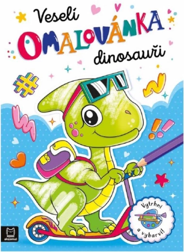 Omalovánka veselí dinosauři vytrhni a vybarvi - 1 kus