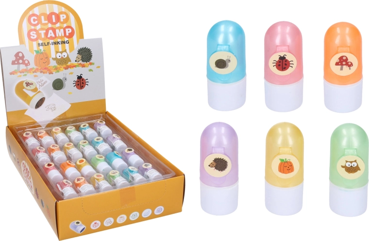 Samotiskací razítko s klipem – mix zvířátek a motivů