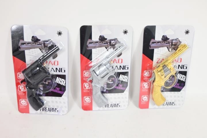 Kovový dětský revolver na kapsle s imitací tlumiče