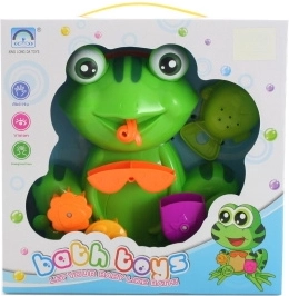 Žába do vody s přísavkami a konvičkou ve tvaru rybičky