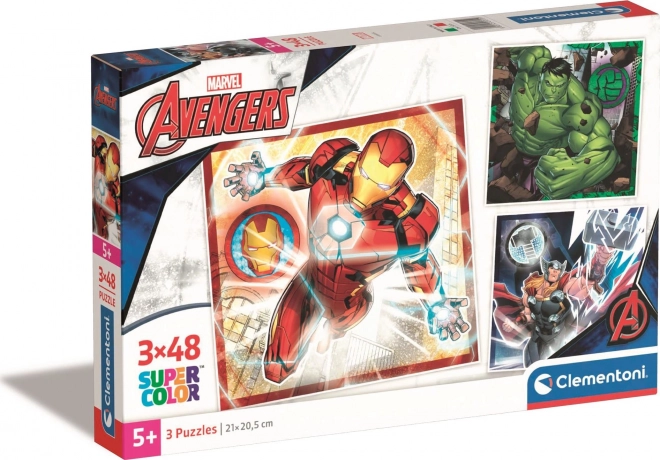 Sada puzzle 3×48 dílků MARVEL AVENGERS CLEMENTONI