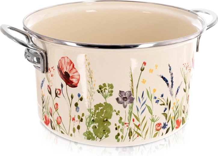 Kremový smaltovaný hrnec Maki 26 cm, 6,5 l