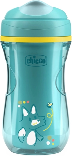 Chicco active termo hrneček s tvrdým náustkem teal 266 ml 14m+
