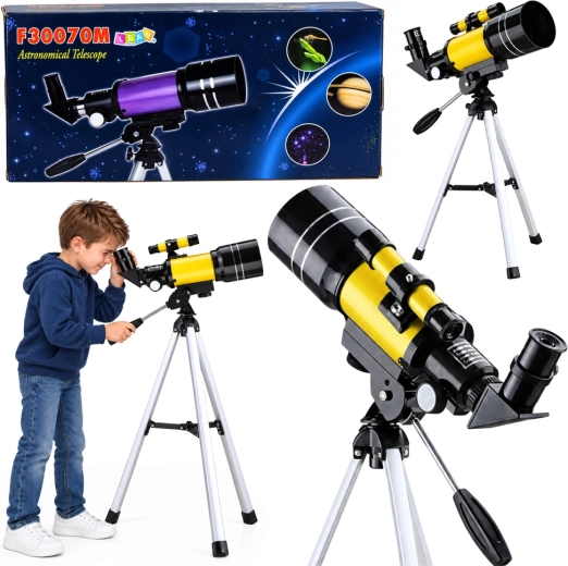 Dětský astronomický dalekohled se stativem a držákem na telefon