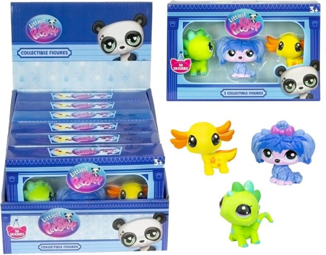 Gumovací figurky LITTLES PET SHOP – sada 3 ks