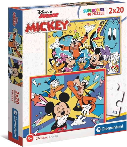 Clementoni puzzle Mickey a kamarádi 2x20 dílků