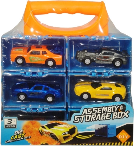 Kovové sportovní autíčka s pohonem, 6 ks v kufříku