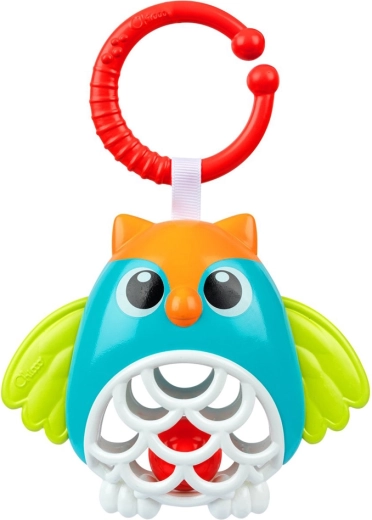 Chicco závěsná chrastítková sova s C kroužkem, 3m+
