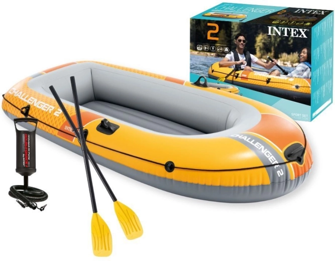nafukovací člun pro 2 osoby intex challenger 2 s pumpou a pádly