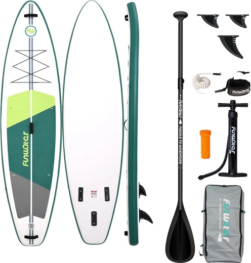 FunWater nafukovací paddleboard SUP zeleno‑bílý 335 × 84 × 15 cm