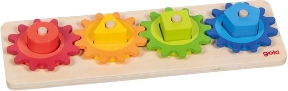 Goki dřevěná třídicí deska s ozubenými koly