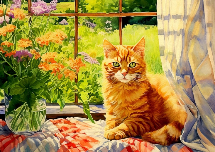 Enjoy puzzle kočička z venkovské kuchyně 1000 dílků