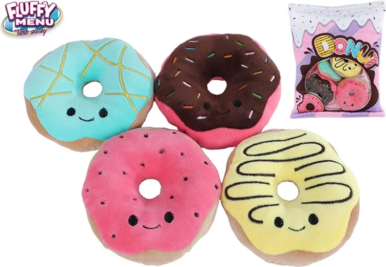 Plyšový set barevných koblih v tašce Fluffy Menu