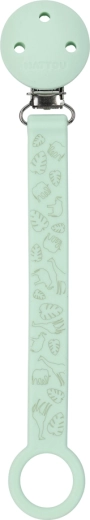 Nattou silikonový klip na dudlík s potiskem, mint green