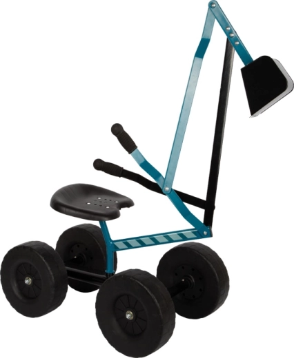 small foot dětský šlapací bagr s koly modrý