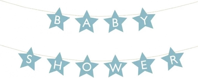Baner na baby shower s hvězdičkami – Jasně modré