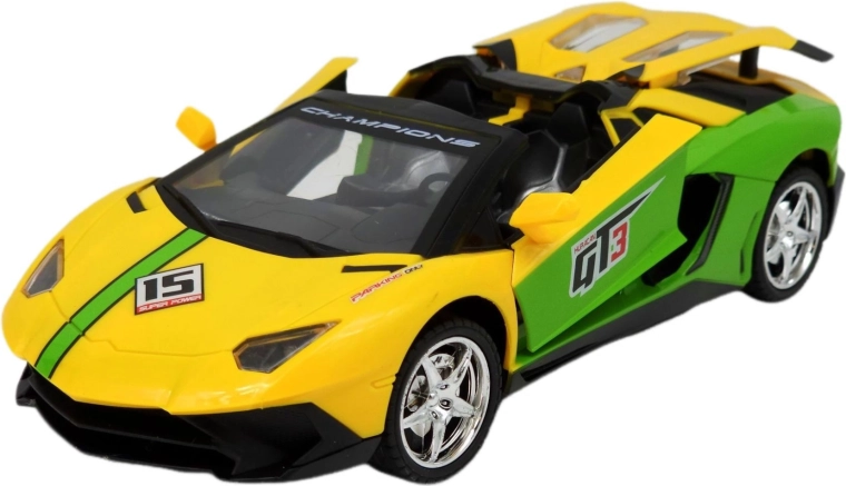 Dálkově ovládané sportovní auto kabriolet se světly LED žluté - 1 kus