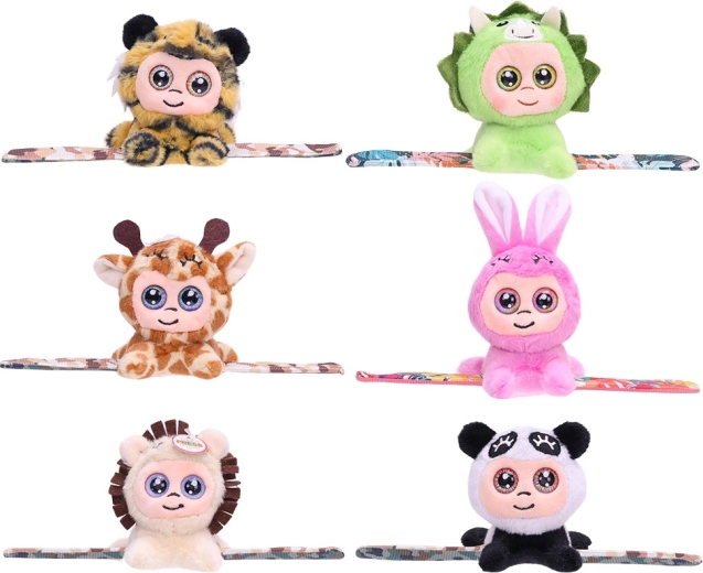 Plyšový plácací náramek se svítícíma očima ZOO edice - 1 kus