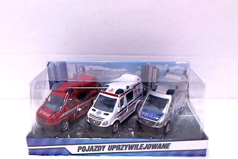 Mini záchranářské dodávky 8 cm – sada 3 ks