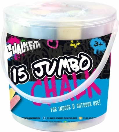 Křídy Jumbo v kyblíku 15 barev