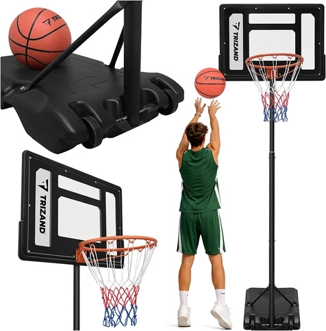 Přenosný basketbalový koš TRIZAND s nastavitelnou výškou 259 cm