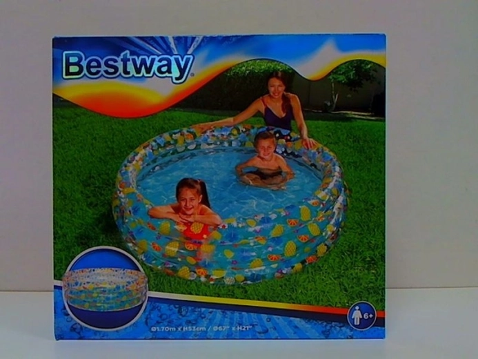 Bestway dětský nafukovací bazének s tropickým motivem, 3 komory