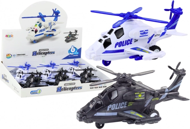 Policejní helikoptéra s frikčním pohonem, světlem a zvukem