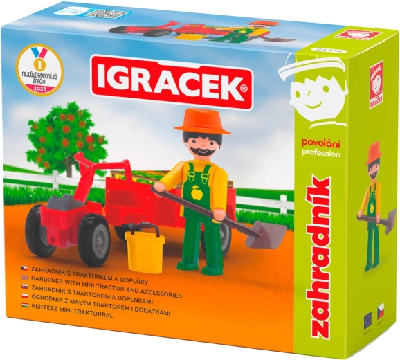 EFKO Igráček zahradník – sada figurky s traktorem a doplňky