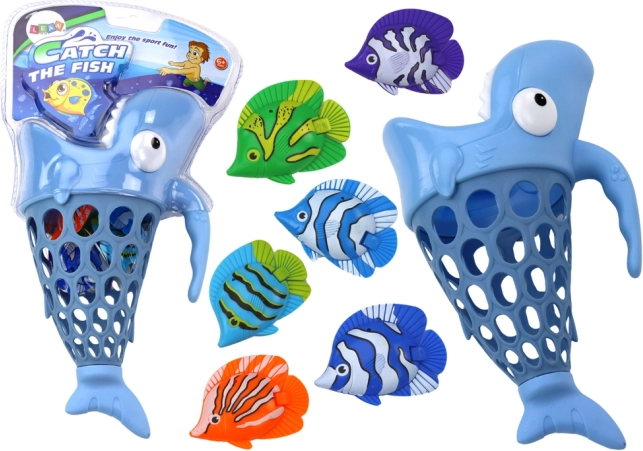 Košík na chytání rybek do vody – modrý rekin