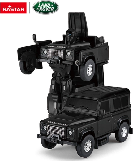 Kovové auto a robot 2 v 1 Land Rover Defender Rastar 1:32 černý - 1 kus