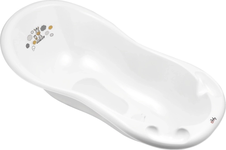 Maltex dětská vanička se špuntem a protiskluzem 100 cm – bílá Zebra