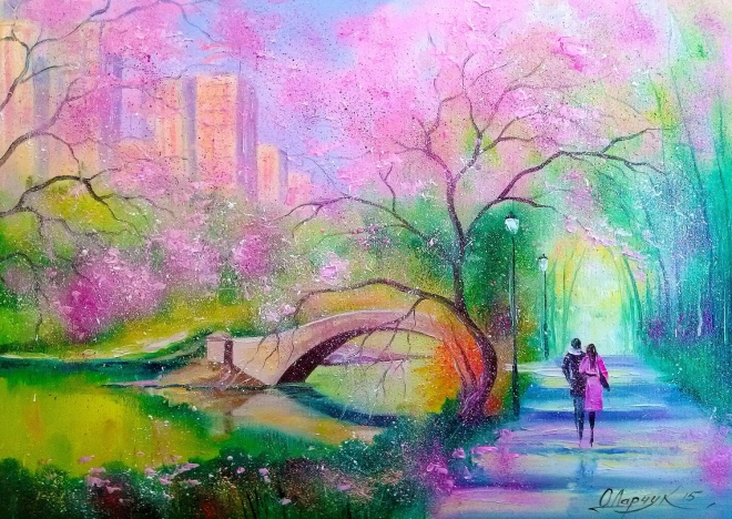 Puzzle Procházka v parku 1000 dílků ENJOY