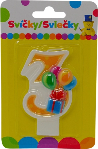 Narozeninová svíčka s balónky číslo 3