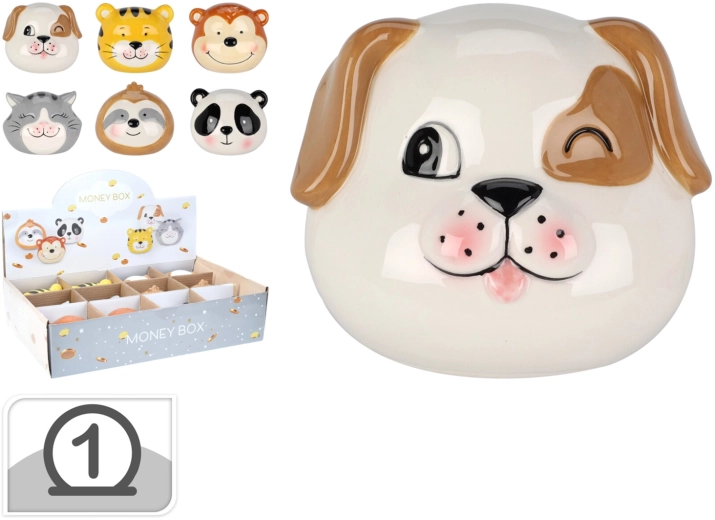 Keramická pokladnička ve tvaru zvířátka 8,5 × 7 cm