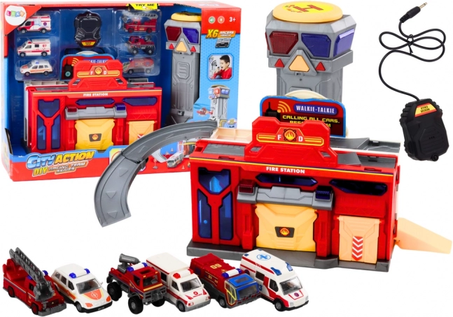 Záchranné centrum s hasiči a nemocnicí – sada vozidel 6 ks