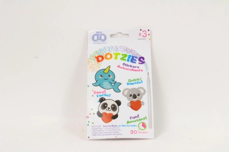 Diamond Dotz Love You Chums – sada samolepek na diamantové vyšívání (3 ks)